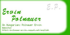 ervin polnauer business card